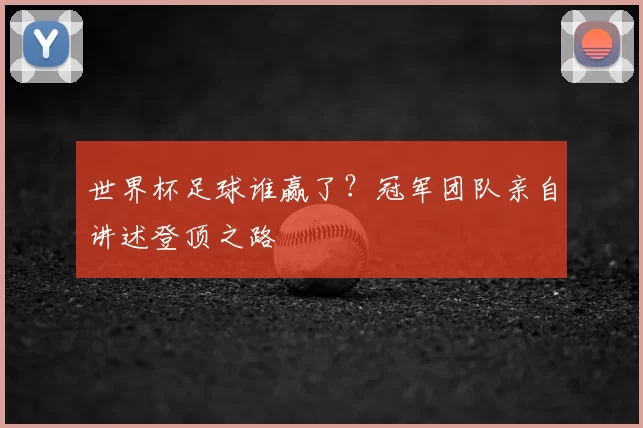 世界杯足球谁赢了？冠军团队亲自讲述登顶之路