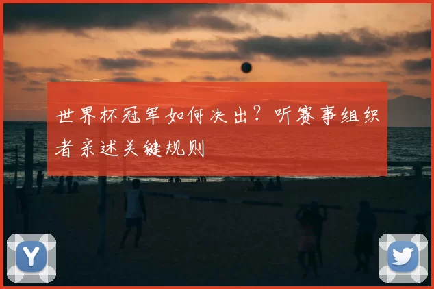 世界杯冠军如何决出？听赛事组织者亲述关键规则